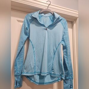 Ideology Quarter Zip Blue Long Sleeve Top